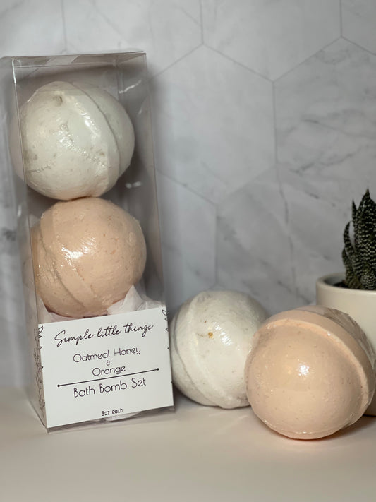 Oatmeal Honey & Orange Bath Bomb Set